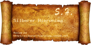 Silberer Hieronima névjegykártya